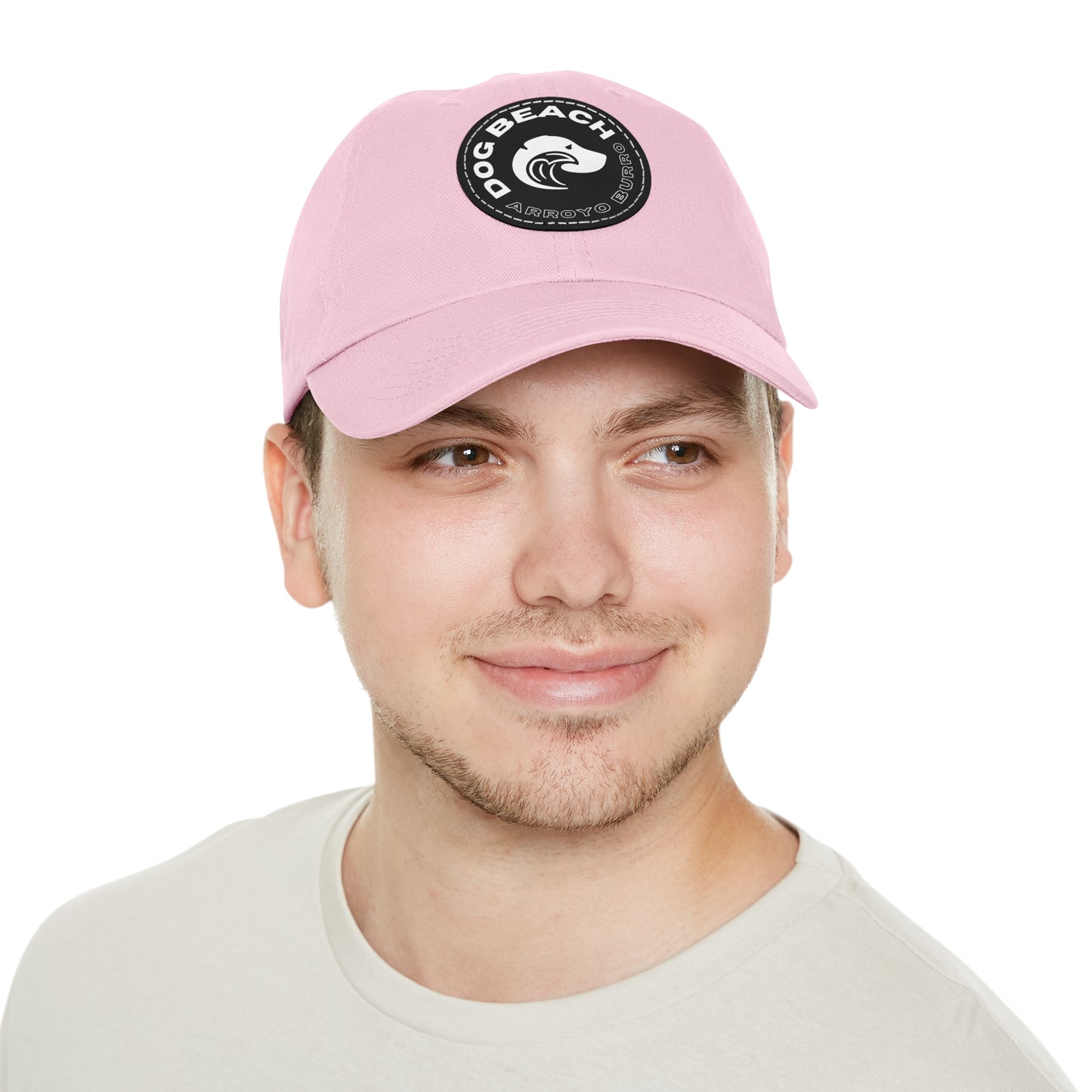 Dad Hat with Leather Patch: Arroyo Burro Dog Beach