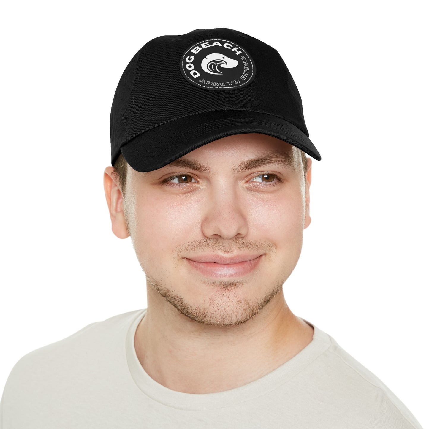 Dad Hat with Leather Patch: Arroyo Burro Dog Beach