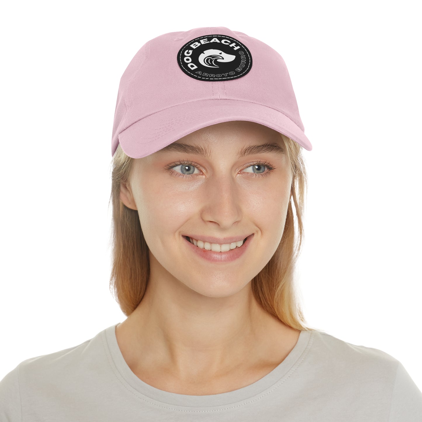 Dad Hat with Leather Patch: Arroyo Burro Dog Beach