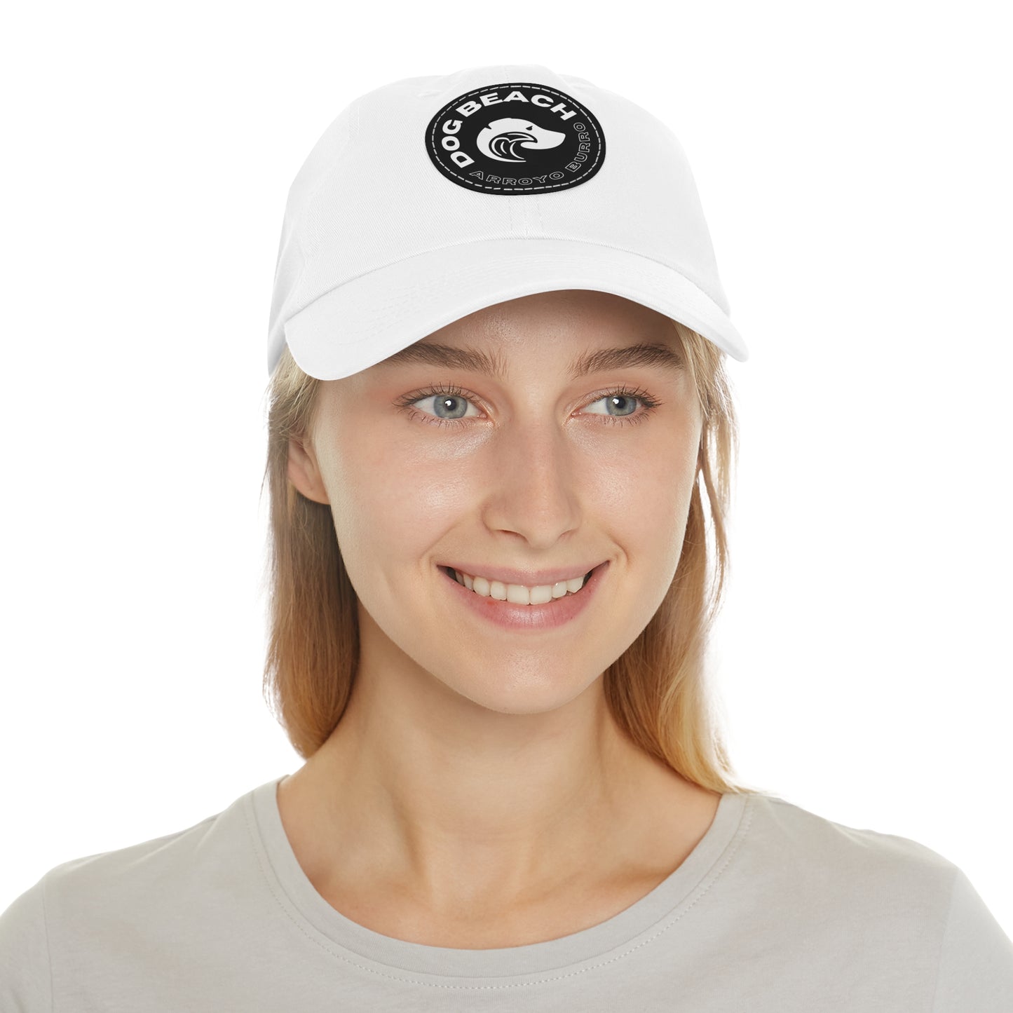 Dad Hat with Leather Patch: Arroyo Burro Dog Beach