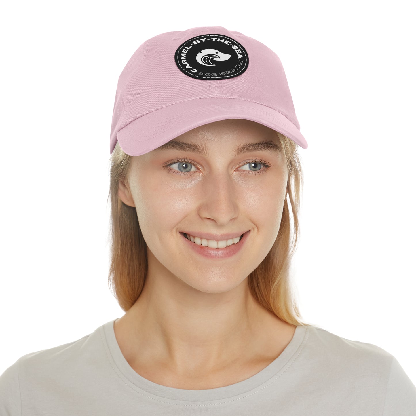 Dad Hat with Leather Patch: Carmel Dog Beach
