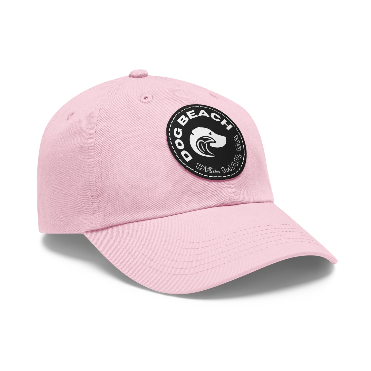 Dad Hat with Leather Patch: Del Mar Dog Beach