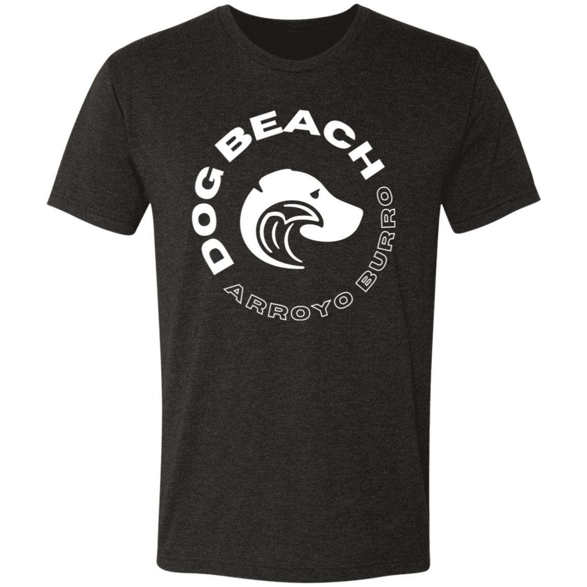 Arroyo Burro_Dog_Beach_Triblend_Tshirt_Black