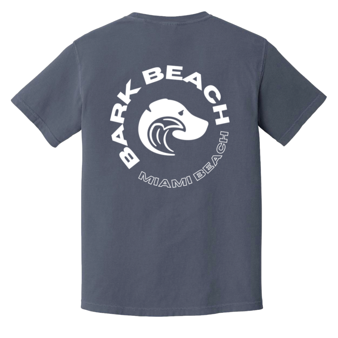 Bark Beach Miami Dog Beach Tshirt Denim