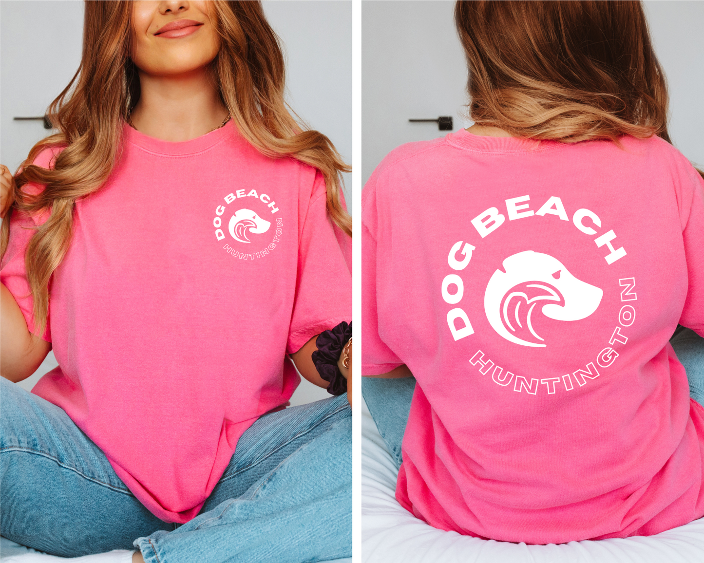 Huntington Dog Beach Relaxed T-Shirt Womens Modeled