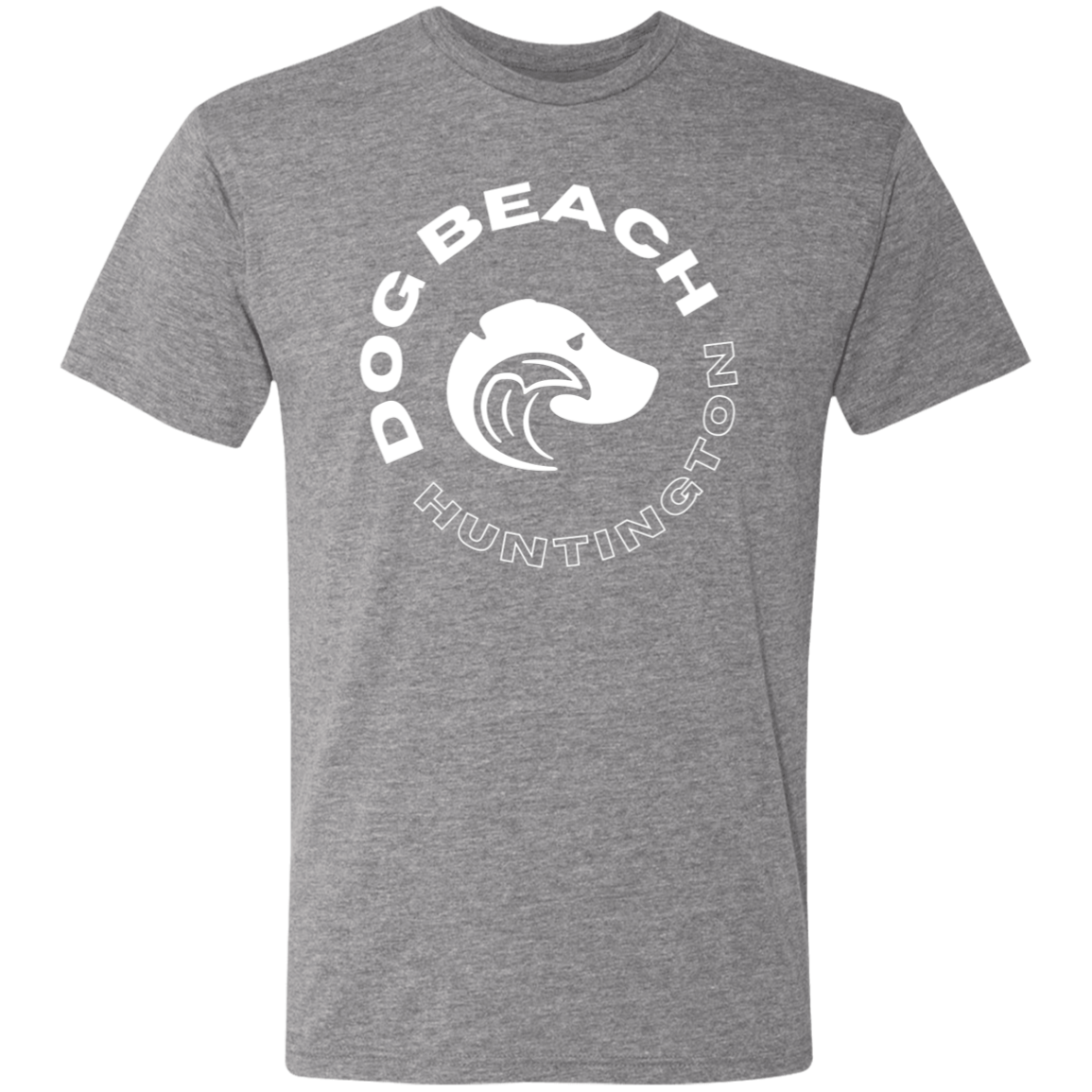 Huntington Dog Beach Tshirt Gray