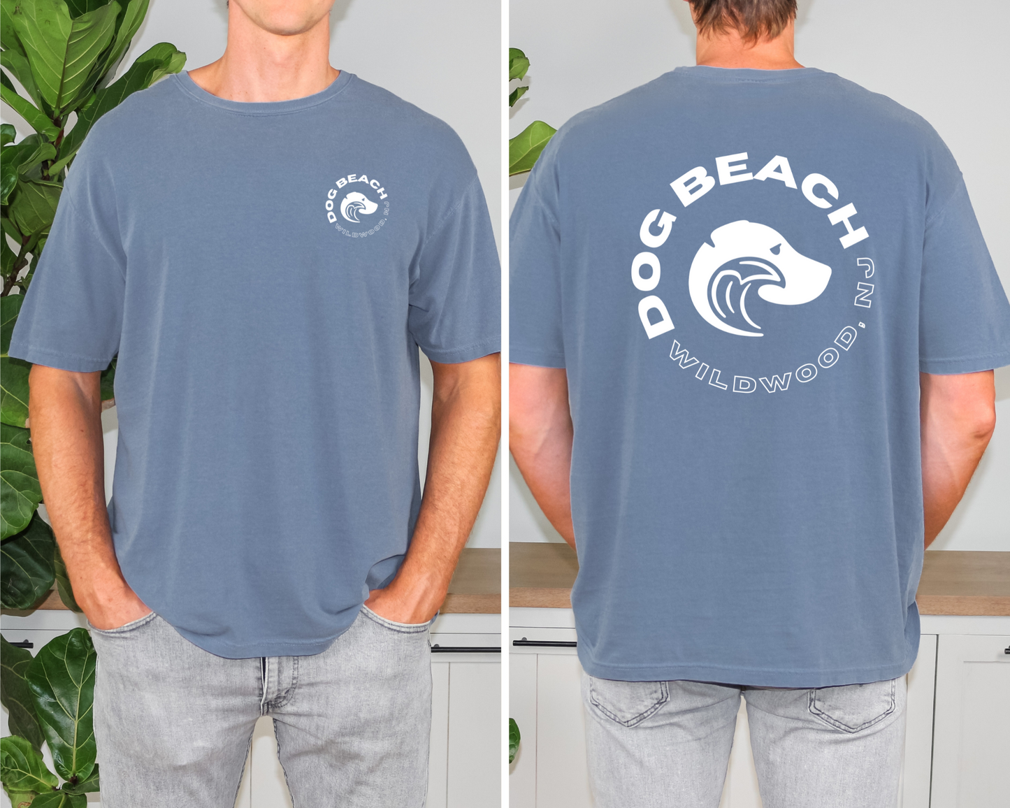 Wildwood Dog Beach T-Shirt Relaxed Mens Modeled