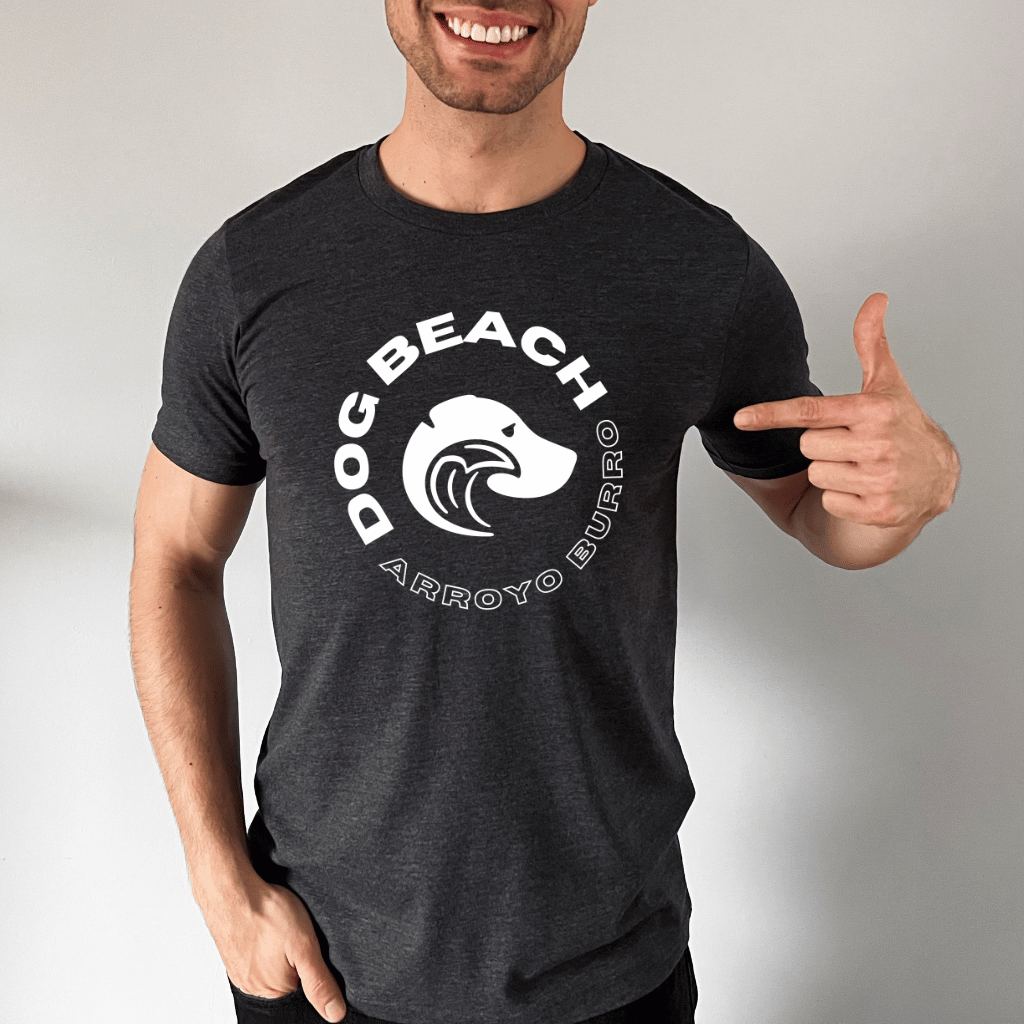 Arroyo Burro Dog Beach Triblend T-Shirt Mens Modeled