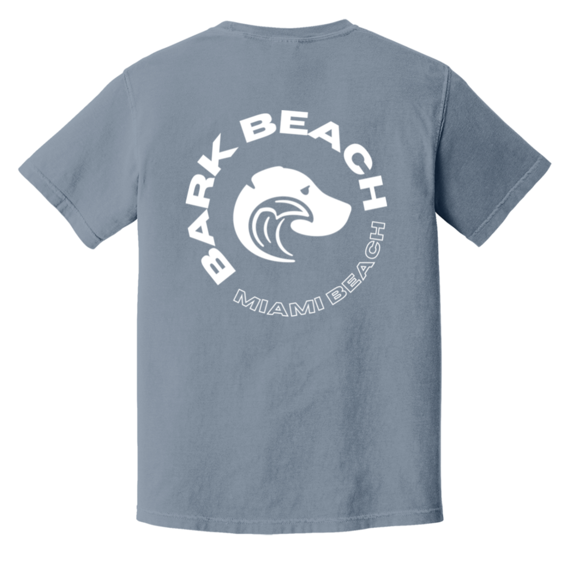 Bark Beach Miami Dog Beach Tshirt Blue Denim