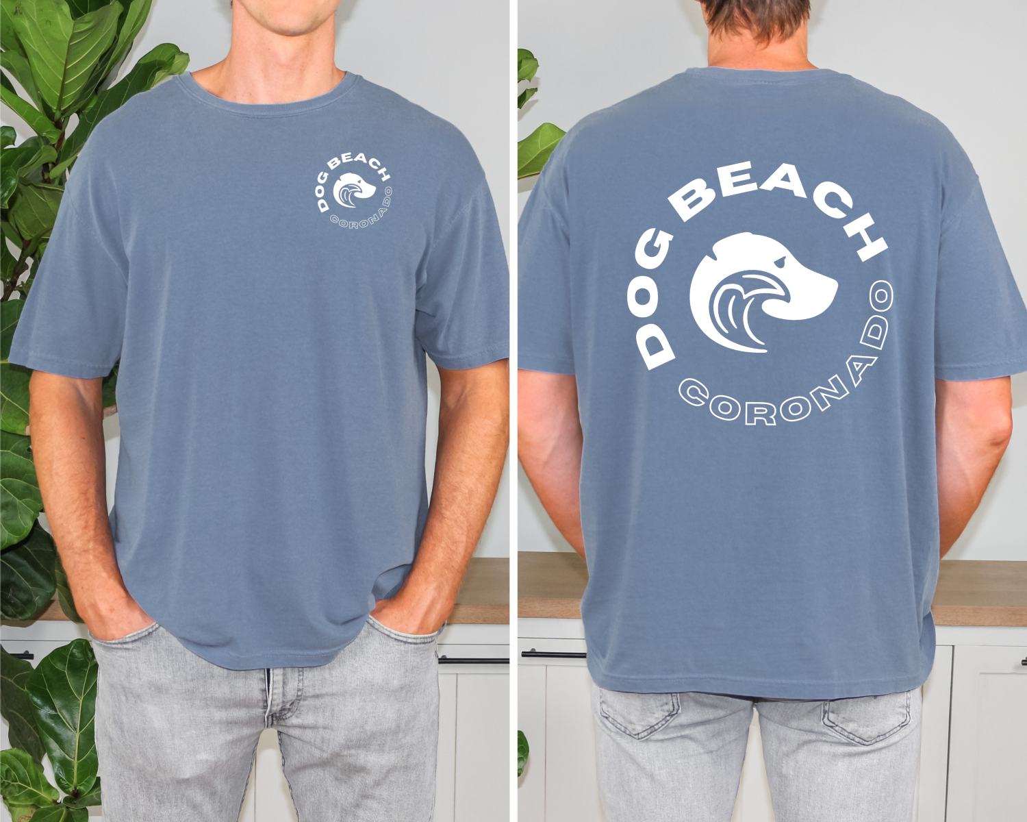 Coronado Dog Beach Relaxed T-Shirt Mens Modeled