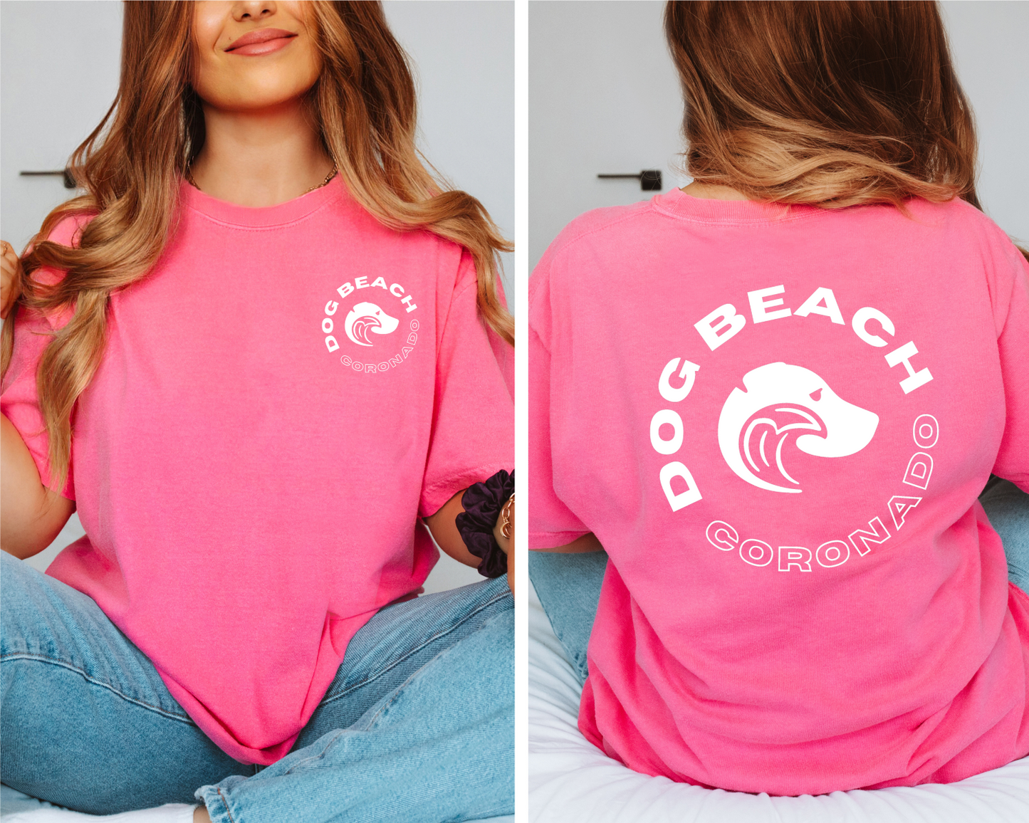 Coronado Dog Beach Relaxed T-Shirt Womens Modeled