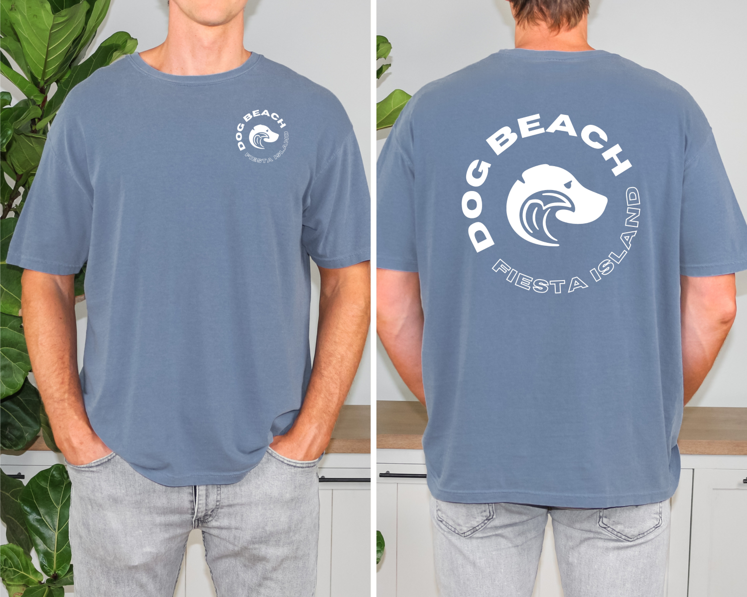 Fiesta Island Dog Beach Relaxed T-Shirt Mens Modeled